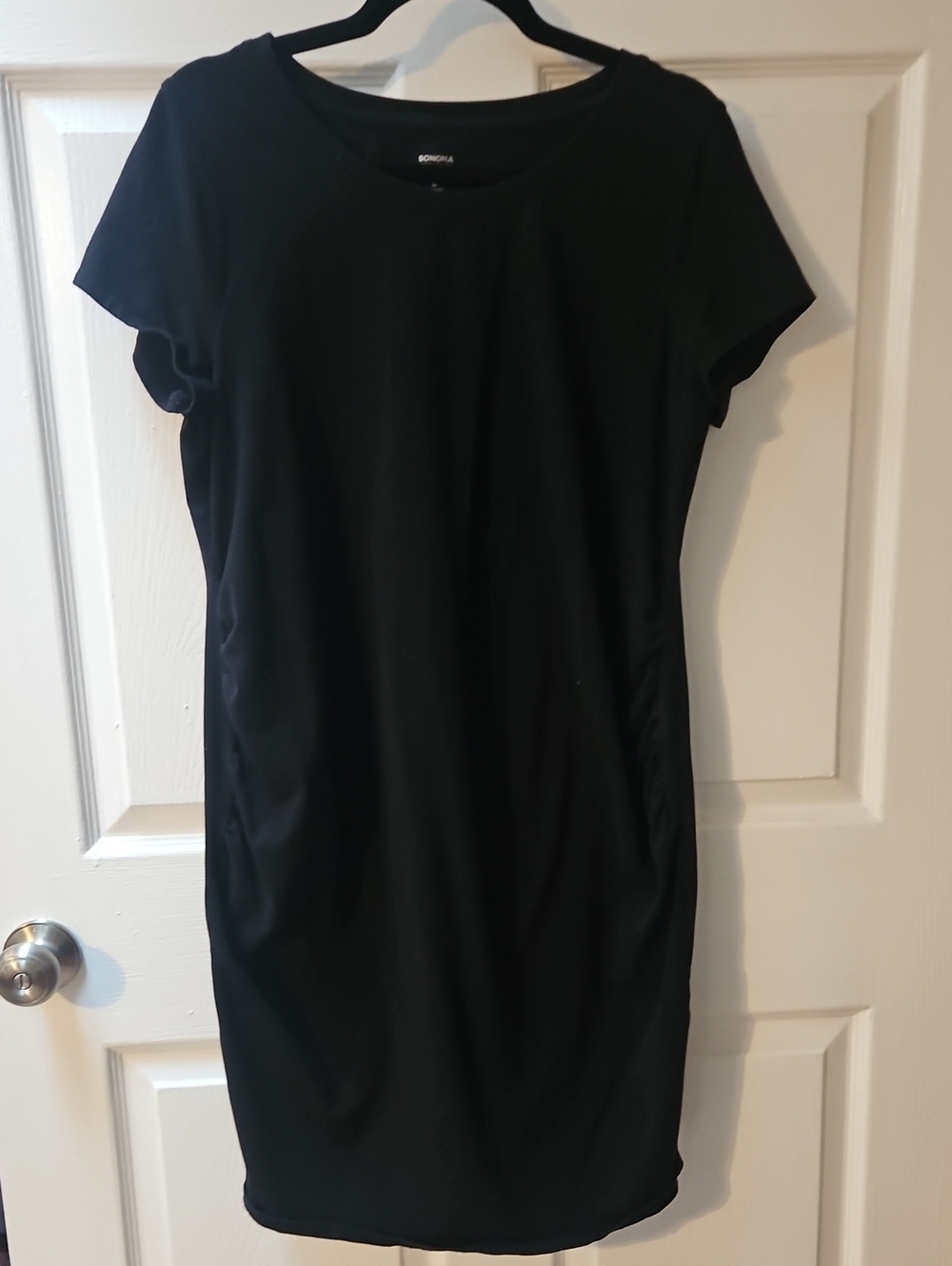 Maternity - Sonoma Black Short-Sleeve Midi Shift Dress